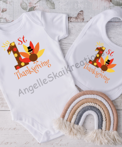 My 1st Thanksgiving Onesie/Bib Set